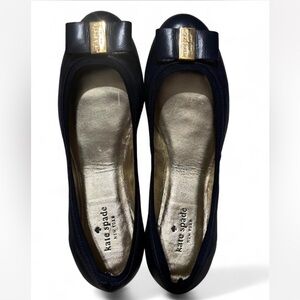 Kate Spade Navy Flats with Gold Accent